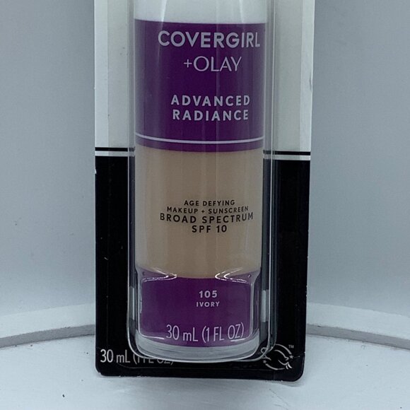 Covergirl + Olay Advanced Radiance Age Defying Makeup Sunscreen SPF 10 Ivory New - Picture 3 of 5